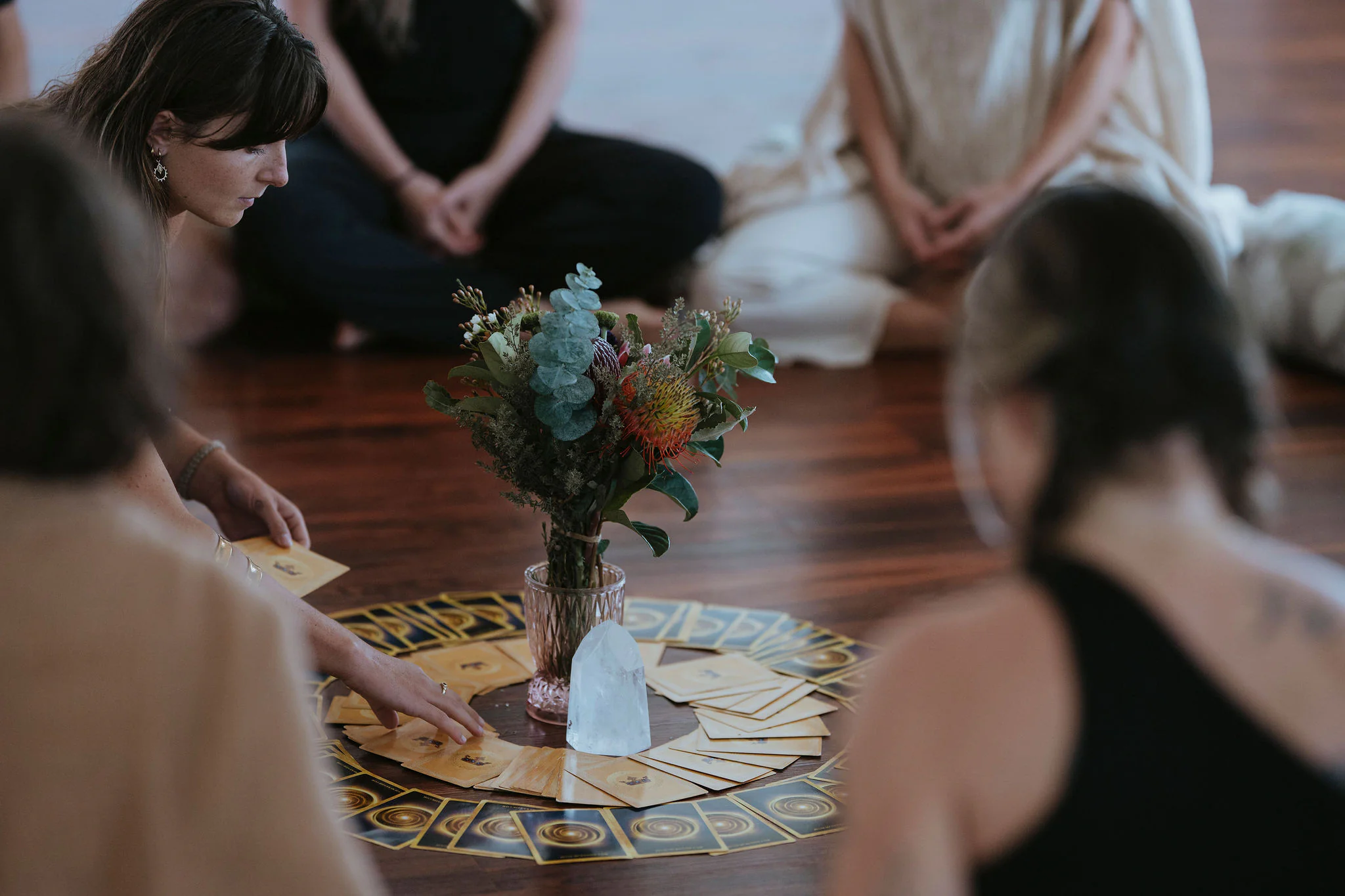 A ceremony altar with flowers