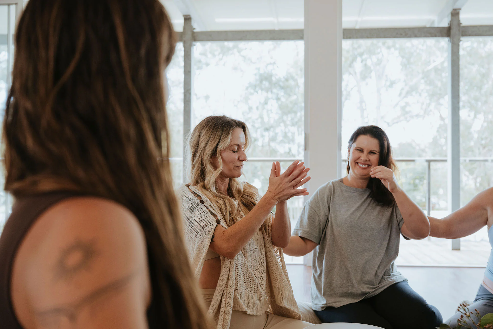 Breathwork with hands on heart