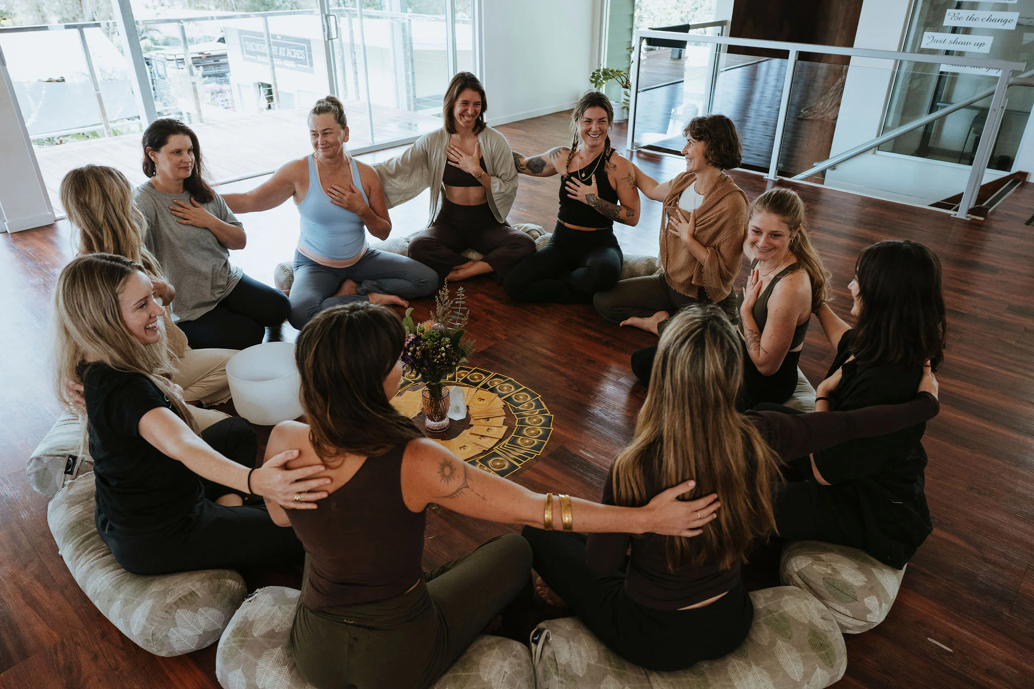 A women's circle in the studio